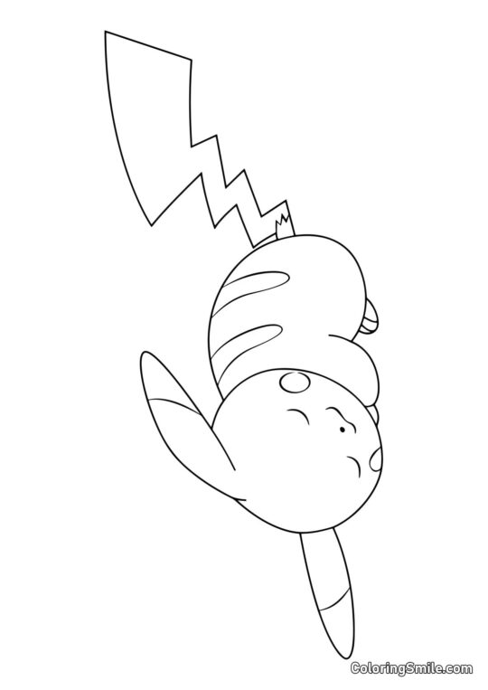 Pikachu Dulcemente Durmiendo - Página para Colorear