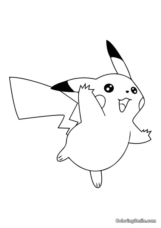 Pikachu Optimista - Página para Colorear