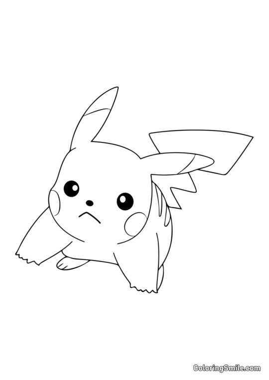 Pikachu Peligroso - Página para Colorear