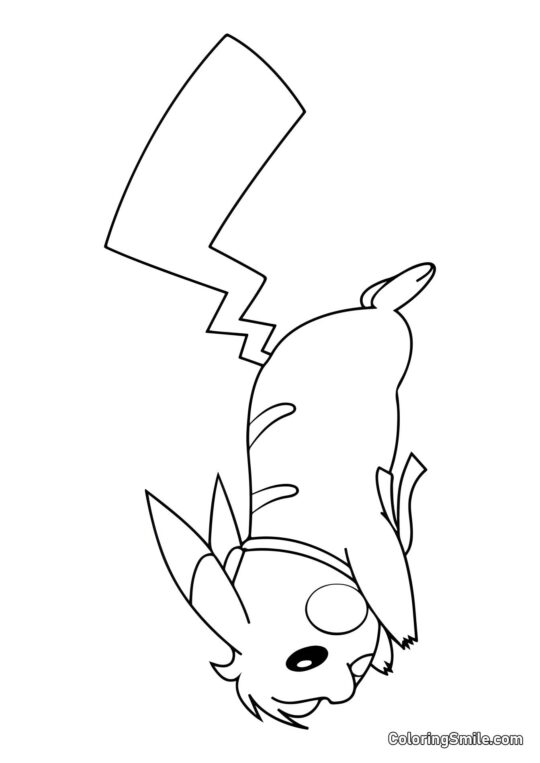 Pikachu Corriendo en Cuatro Patas - Página para Colorear