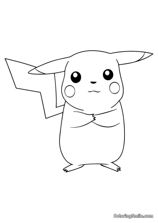 Pikachu Pidiendo Algo - Página para Colorear