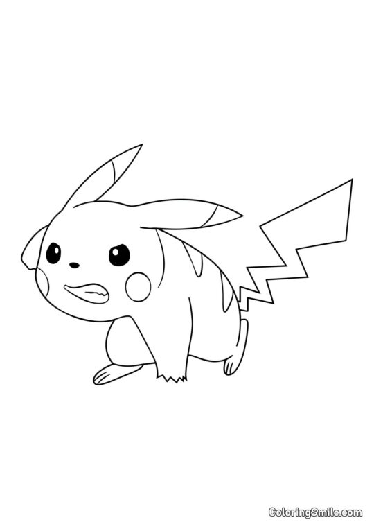 Pikachu Listo para Batalla - Página para Colorear