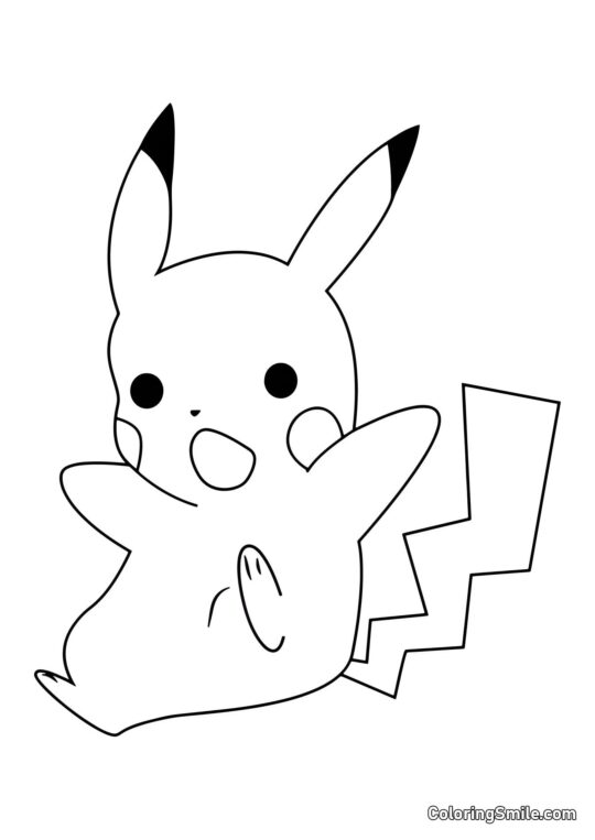 Pikachu Cayendo - Página para Colorear
