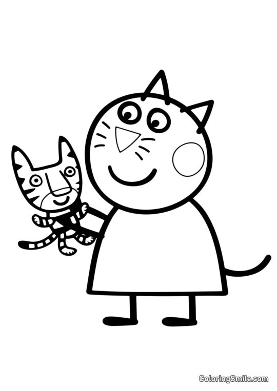 Gato Caramelo - Página para Colorear