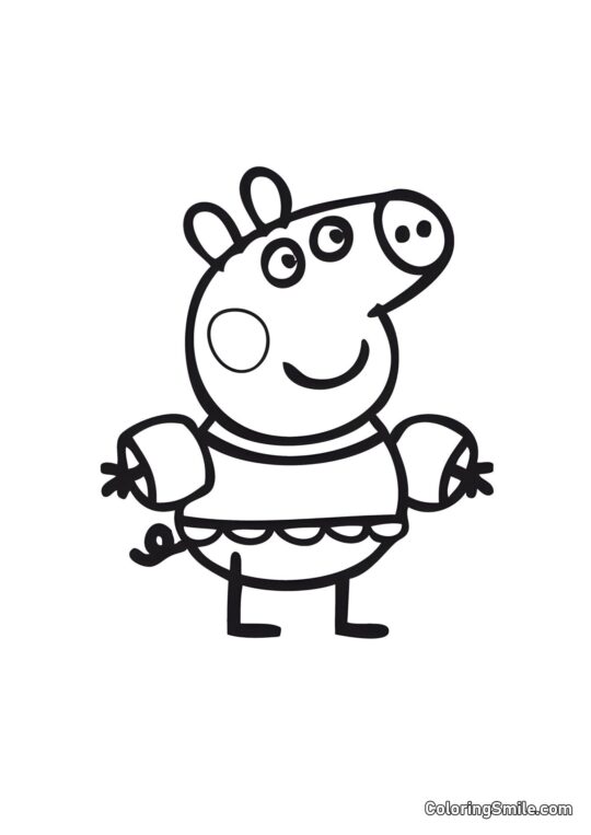 Peppa Pig con Codera - Página para Colorear