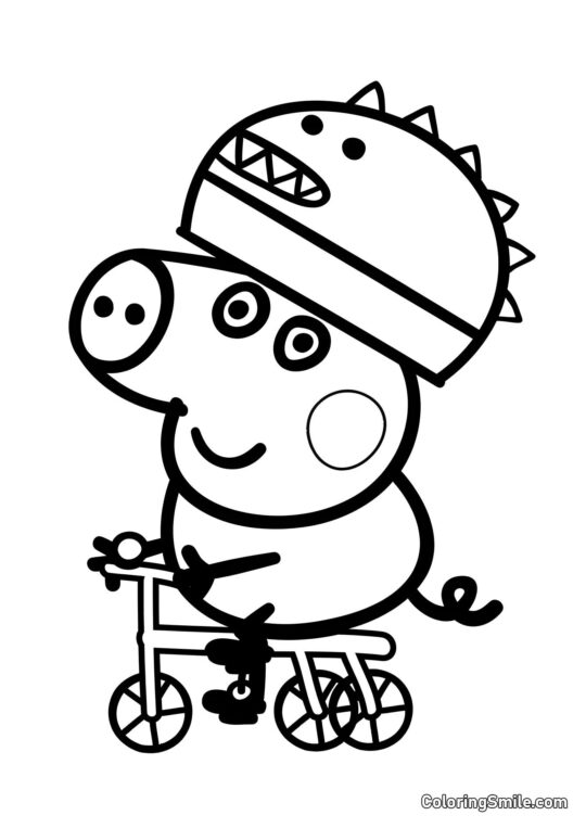 George en Bicicleta - Página para Colorear