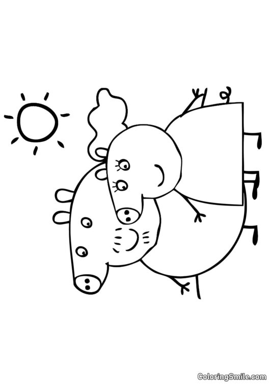 Papá Cerdito y Mamá Cerdita - Página para Colorear