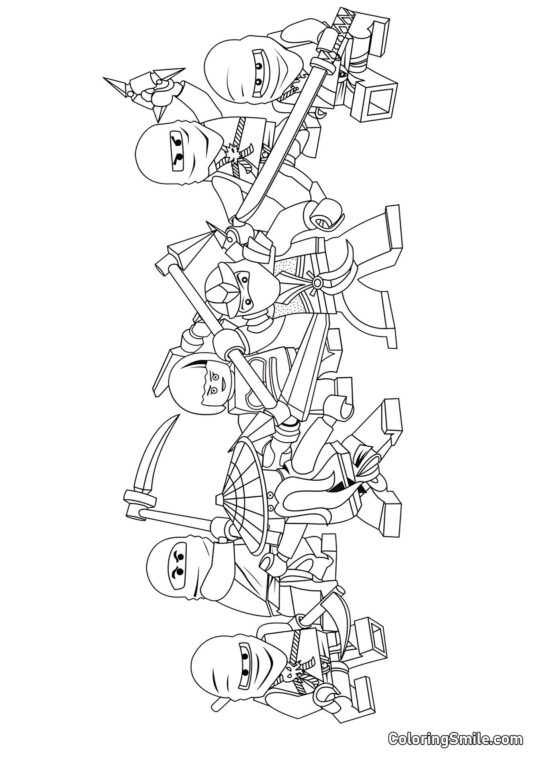 Todos Ninjago - Página para Colorear