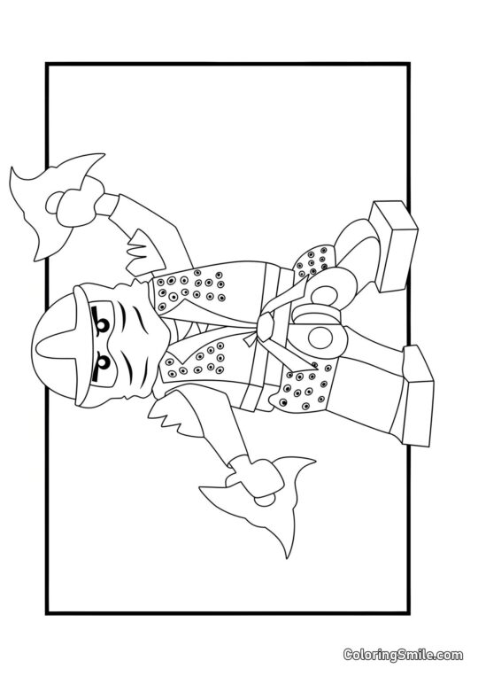 Ninja Verde - Página para Colorear