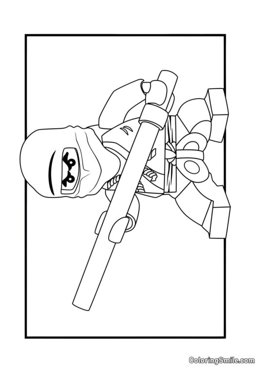 Ninja Negro - Página para Colorear