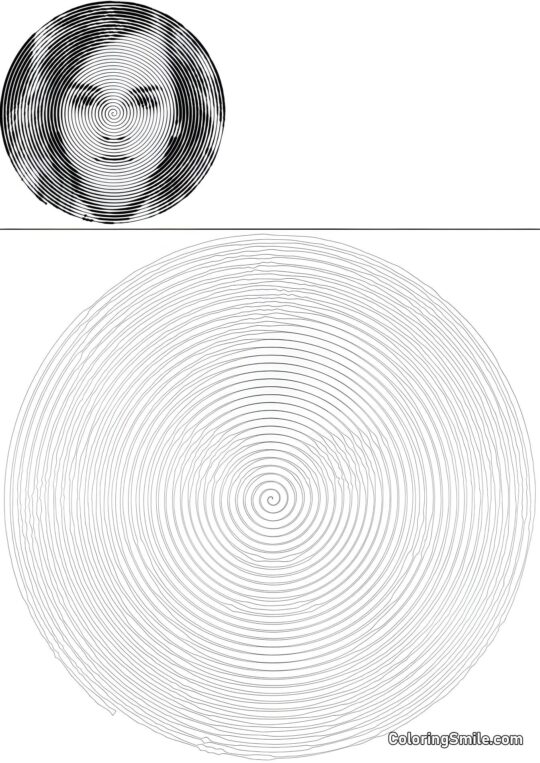 Hermione Granger en espiral Hermione Granger en espiral - Página para Colorear