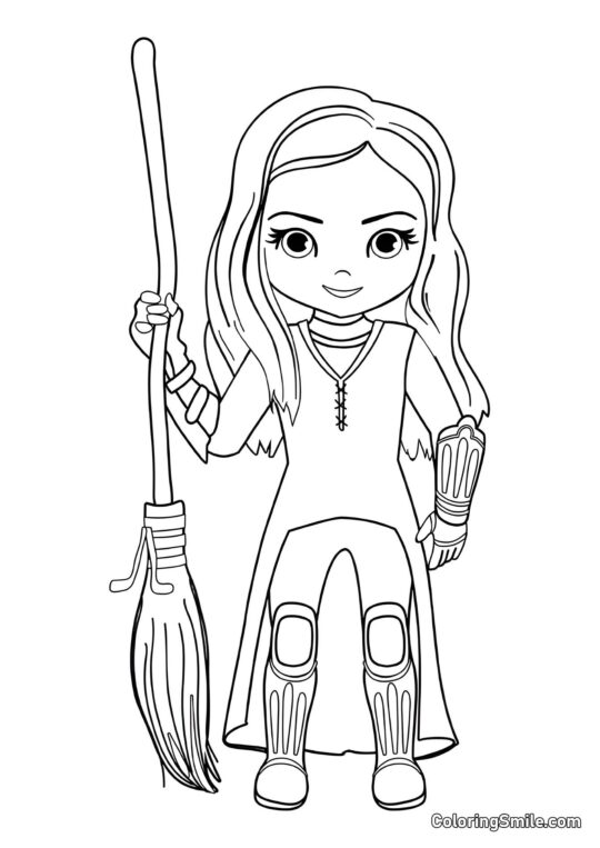 Ginny Weasley de dibujos animados Ginny Weasley de dibujos animados - Página para Colorear