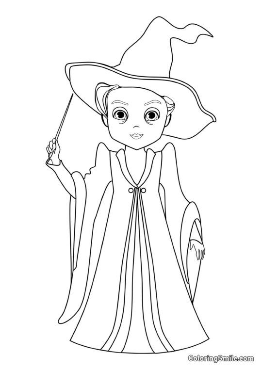 Minerva McGonagall de dibujos animados Minerva McGonagall de dibujos animados - Página para Colorear