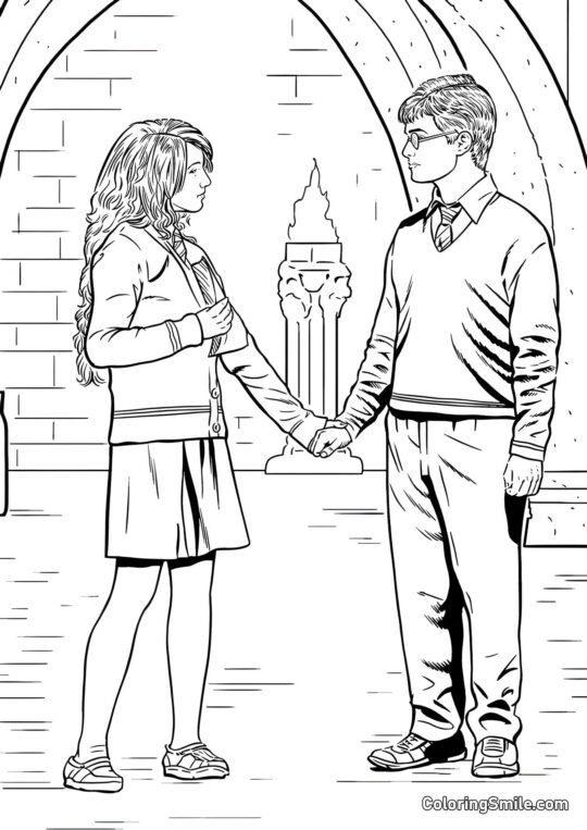 Harry Potter y Ginny Weasley Harry Potter y Ginny Weasley - Página para Colorear