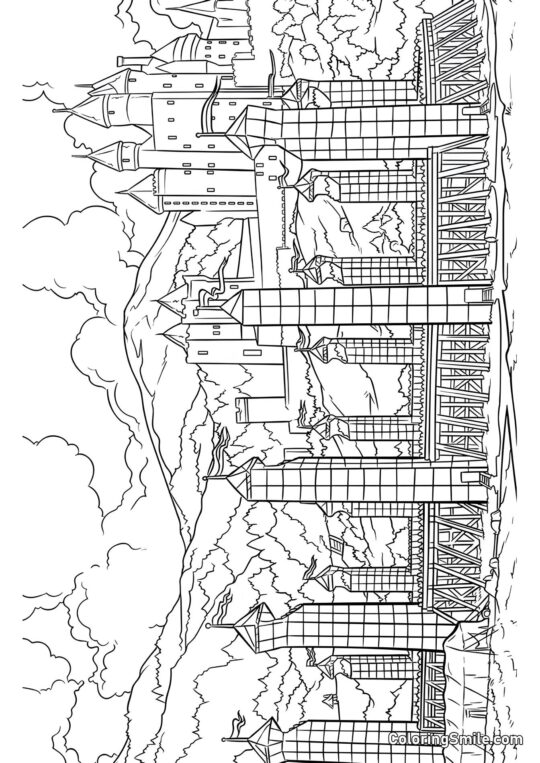Estadio de Quidditch Estadio de Quidditch - Página para Colorear