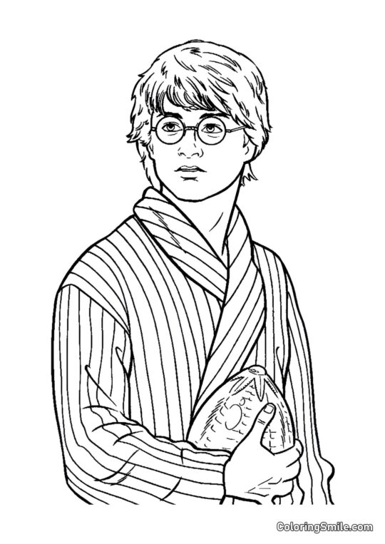 Harry Potter en una túnica Harry Potter en una túnica - Página para Colorear