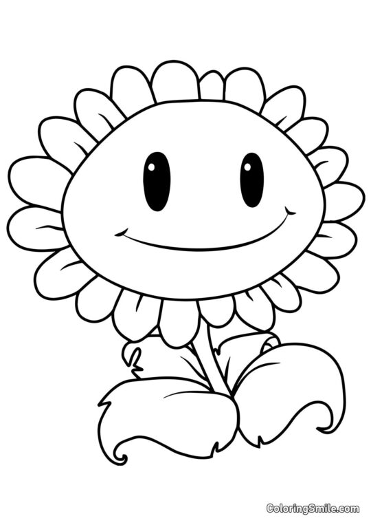 Girasol Gigante de Plants vs. Zombies Girasol Gigante de Plants vs. Zombies - Página para Colorear