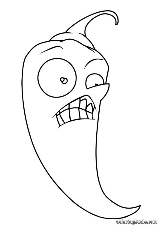 Jalapeño de Plants vs. Zombies Jalapeño de Plants vs. Zombies - Página para Colorear