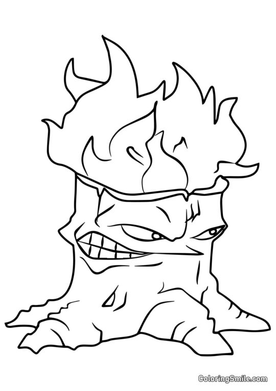 Madera de Antorcha de Plants vs. Zombies Madera de Antorcha de Plants vs. Zombies - Página para Colorear