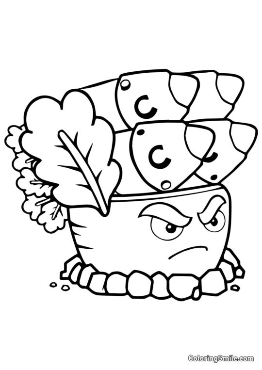 Zanahoria Cohete de Plants vs. Zombies Zanahoria Cohete de Plants vs. Zombies - Página para Colorear