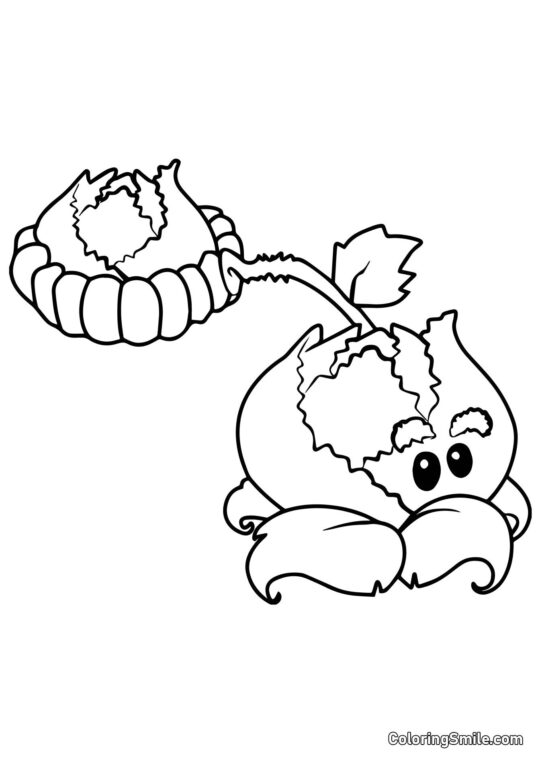 Col Rizado Catapulta de Plants vs. Zombies Col Rizado Catapulta de Plants vs. Zombies - Página para Colorear