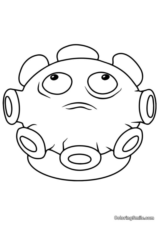 Gloom-Champiñón de Plants vs. Zombies Gloom-Champiñón de Plants vs. Zombies - Página para Colorear