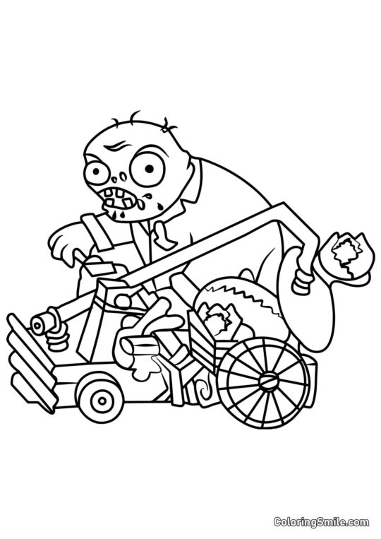 Zombie Catapulta Zombie Catapulta - Página para Colorear