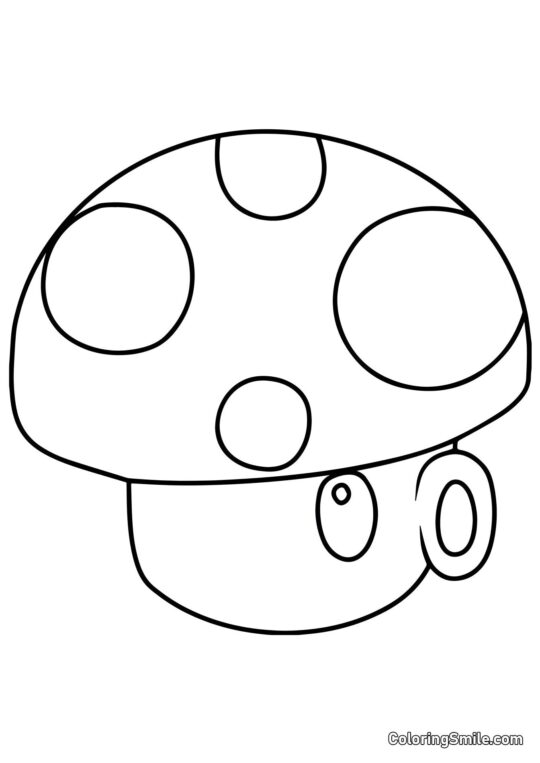 Puff-Champiñón de Plants vs. Zombies Puff-Champiñón de Plants vs. Zombies - Página para Colorear