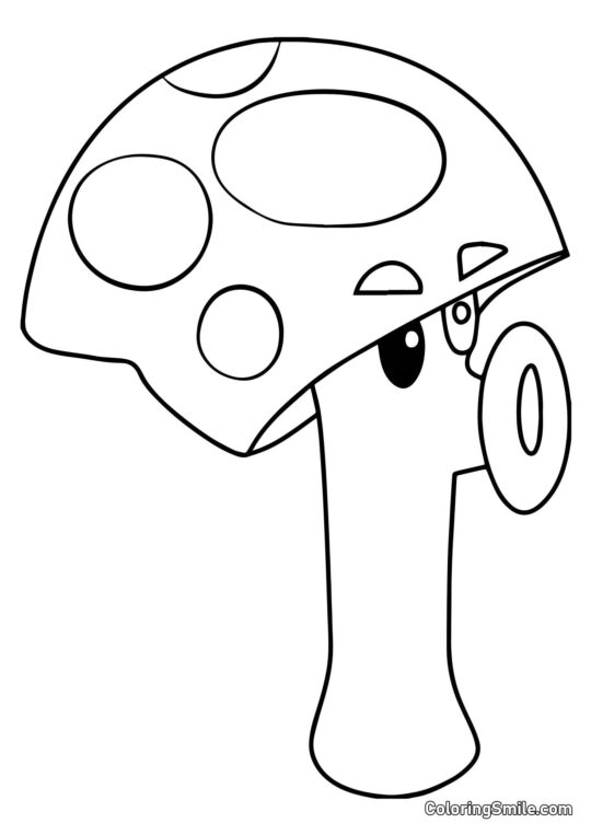 Miedo-Champiñón de Plants vs. Zombies Miedo-Champiñón de Plants vs. Zombies - Página para Colorear