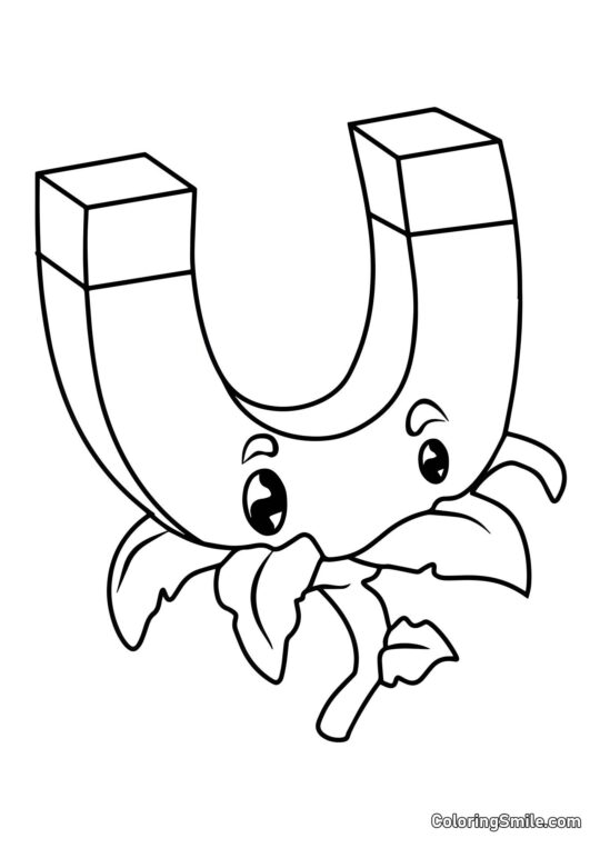 Imán de Oro de Plants vs. Zombies Imán de Oro de Plants vs. Zombies - Página para Colorear