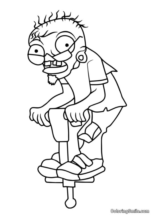 Zombie Pogo Zombie Pogo - Página para Colorear