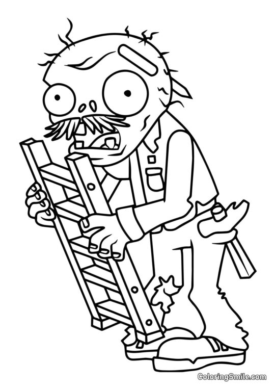Zombie Escalera Zombie Escalera - Página para Colorear