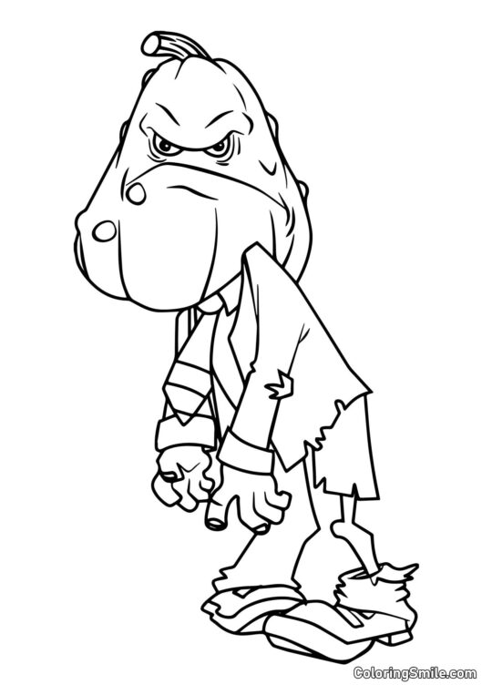 Zombie Calabacín Zombie Calabacín - Página para Colorear