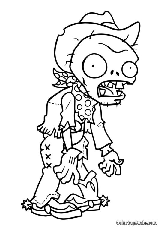 Zombie Vaquero Zombie Vaquero - Página para Colorear
