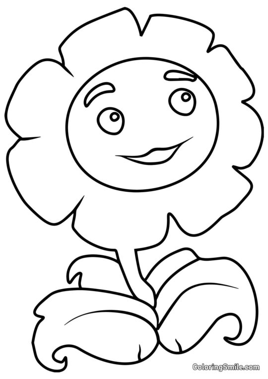 Crisantemo Gigante de Plants vs. Zombies Crisantemo Gigante de Plants vs. Zombies - Página para Colorear