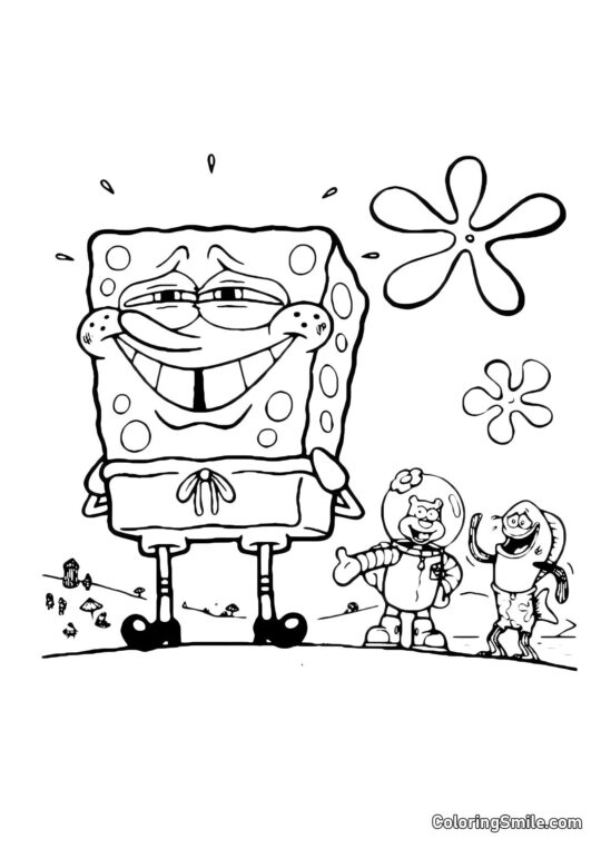 La sonrisa de Bob Esponja - Página para Colorear