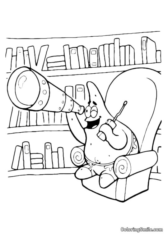 Patricio y Bob Esponja con redes - Página para Colorear