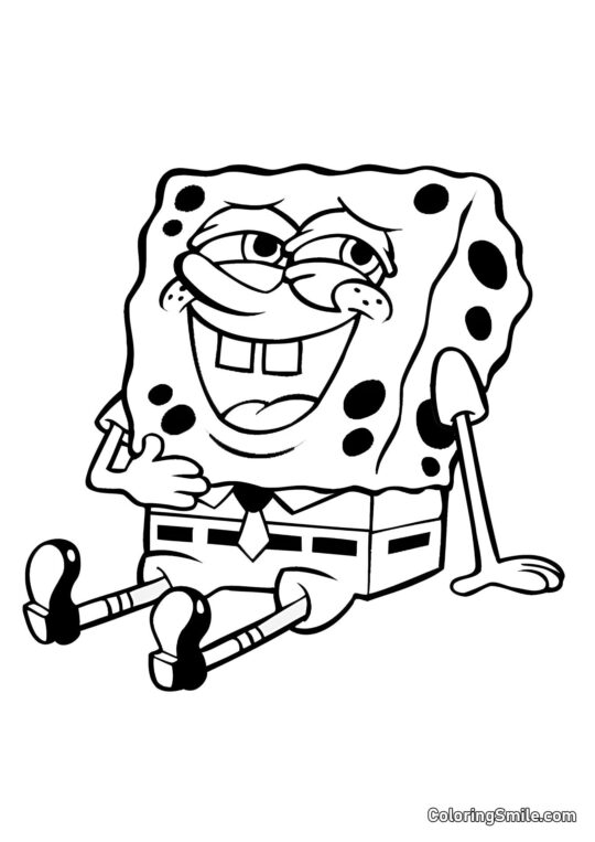 Bob Esponja riendo - Página para Colorear