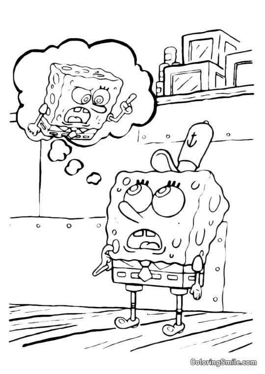 Calamardo enojado - Página para Colorear