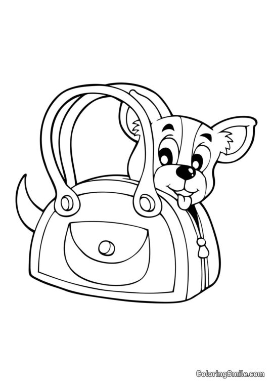 Perro en una bolsa - Página para Colorear