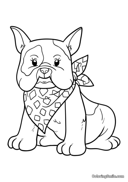 Bulldog lindo - Página para Colorear
