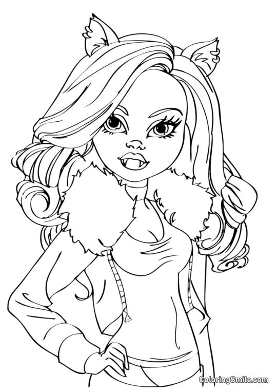 Clawdeen Wolf hija de un hombre lobo - Página para Colorear