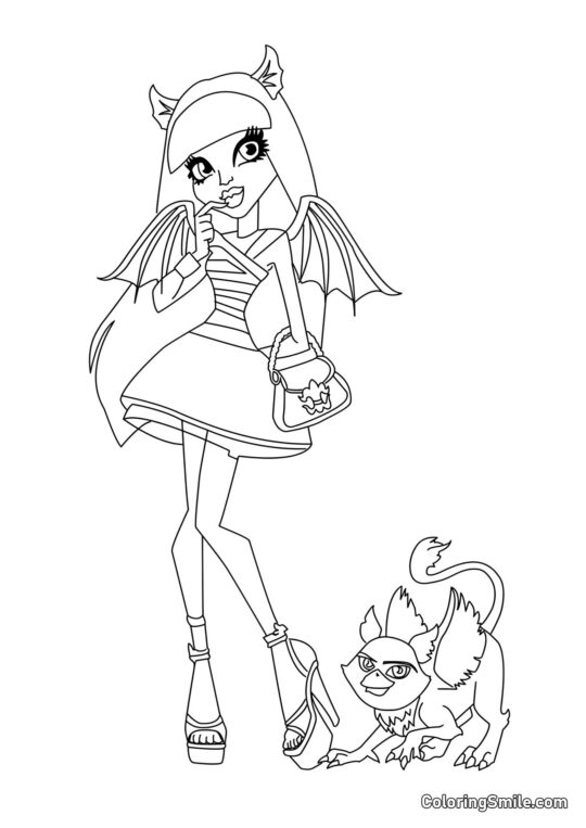 Rochelle Goyle — Hija de un Gárgola - Página para Colorear