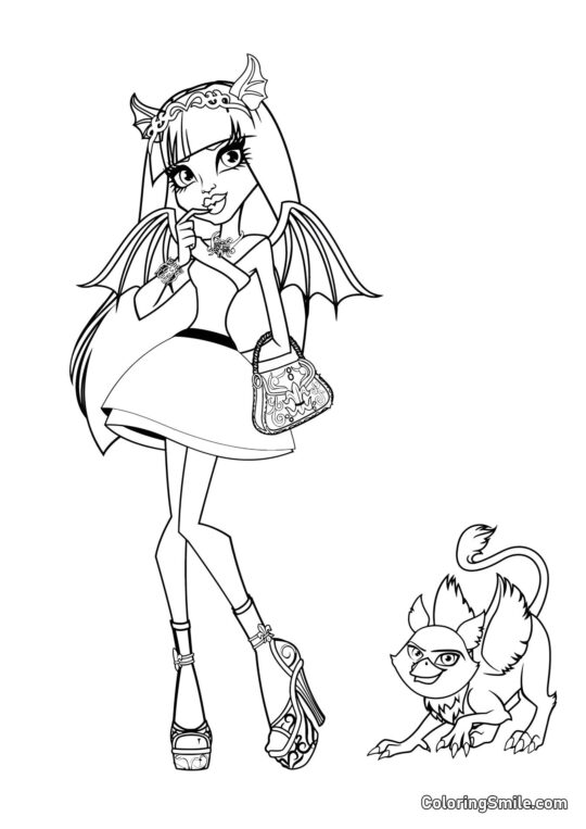 Rochelle Goyle y Gryphon-Gargoyle Roux - Página para Colorear