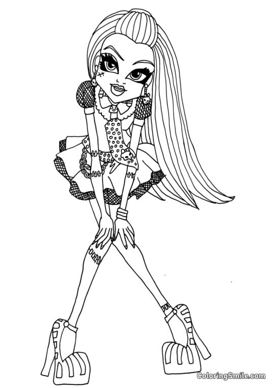 Monster High Frankie Stein - Página para Colorear