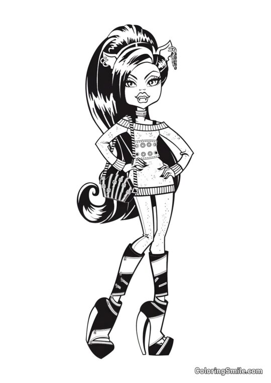 Clawdeen Wolf de Monster High - Página para Colorear