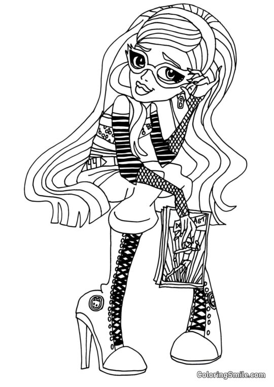 Ghoulia Yelps hija de un zombie - Página para Colorear