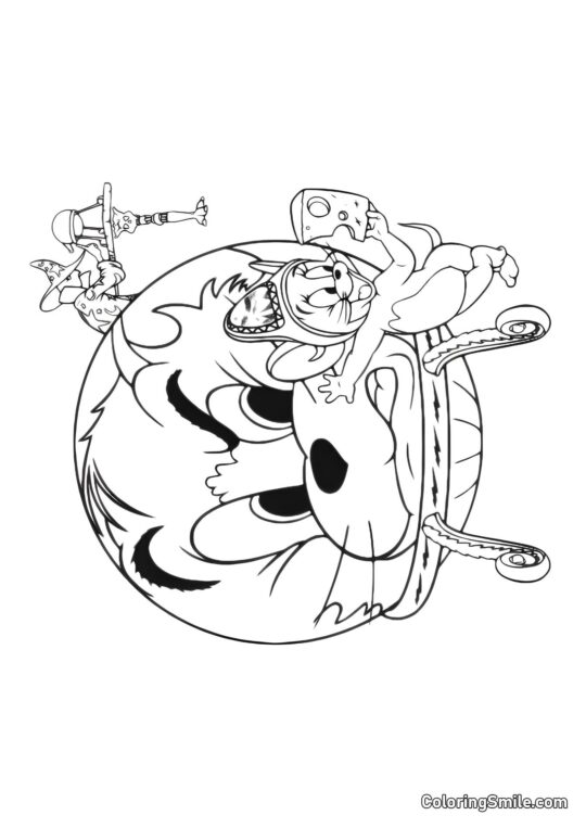 Tom está Enojado con Jerry Tom está Enojado con Jerry - Página para Colorear