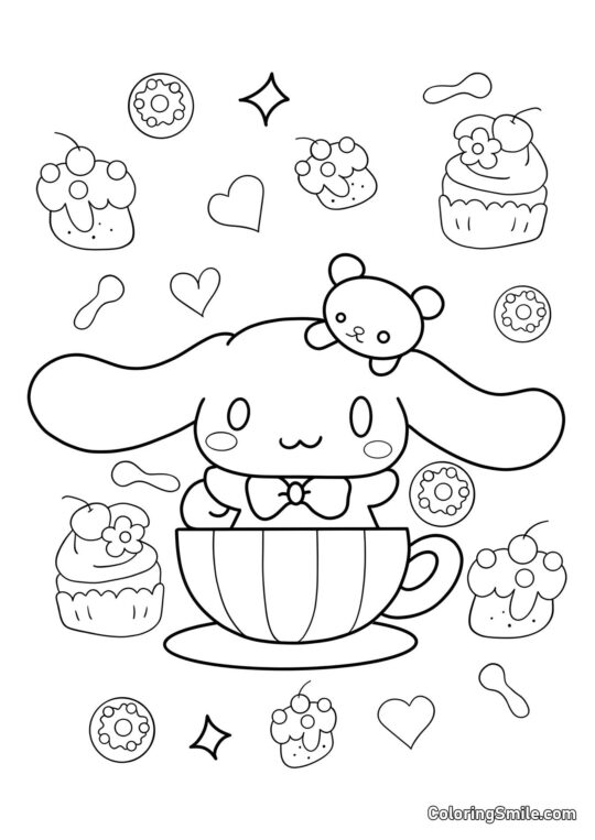 Cinnamoroll Kawaii - Página para Colorear