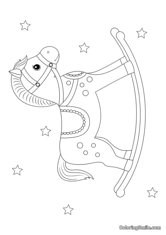 Caballo de juguete - Página para Colorear